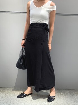 「ISOOK（アイスー）のアイテム（スカート）」を使った、ISOOKさん（レディース・167cm）の夏コーディネート