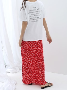 「ISOOK（アイスー）のアイテム（スカート）」を使った、ISOOKさん（レディース・168cm）の夏コーディネート