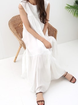 「ISOOK（アイスー）のアイテム（ワンピース/ドレス）」を使った、ISOOKさん（レディース・168cm）の夏コーディネート