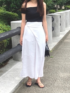 「ISOOK（アイスー）のアイテム（スカート）」を使った、ISOOKさん（レディース・166cm）の夏コーディネート