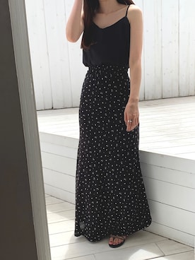 「ISOOK（アイスー）のアイテム（スカート）」を使った、ISOOKさん（レディース・166cm）の夏コーディネート