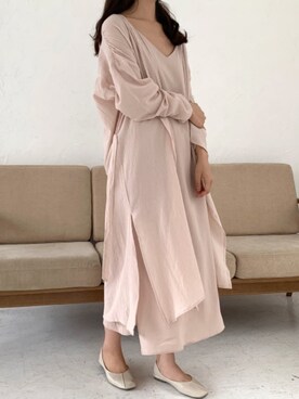 「ISOOK（アイスー）のアイテム（その他アウター）」を使った、ISOOKさん（レディース・167cm）の秋コーディネート