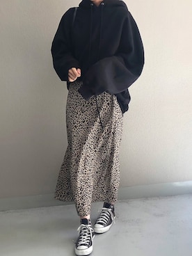 「ISOOK（アイスー）のアイテム（スカート）」を使った、ISOOKさん（レディース・167cm）の秋コーディネート