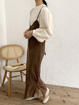 「ISOOK（アイスー）のアイテム（ワンピース/ドレス）」を使った、ISOOKさん（レディース・167cm）の冬コーディネート