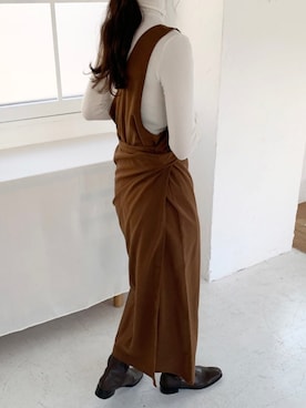 「ISOOK（アイスー）のアイテム（ワンピース/ドレス）」を使った、ISOOKさん（レディース・167cm）の冬コーディネート