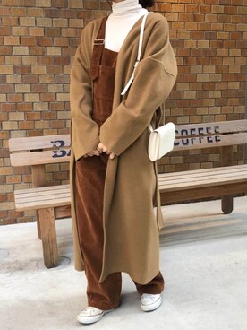 「ISOOK（アイスー）のアイテム（その他アウター）」を使った、ISOOKさん（レディース・167cm）の冬コーディネート