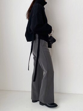 「ISOOK（アイスー）のアイテム（ニット/セーター）」を使った、ISOOKさん（レディース・167cm）の冬コーディネート