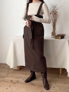 「ISOOK（アイスー）のアイテム（ワンピース/ドレス）」を使った、ISOOKさん（レディース・167cm）の冬コーディネート