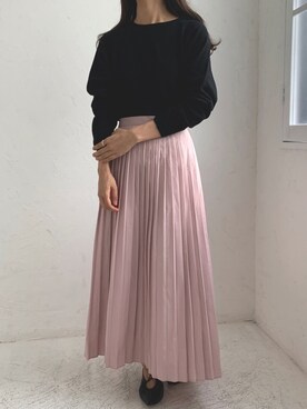 「ISOOK（アイスー）のアイテム（スカート）」を使った、ISOOKさん（レディース・167cm）の冬コーディネート