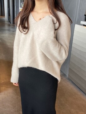 「ISOOK（アイスー）のアイテム（ニット/セーター）」を使った、ISOOKさん（レディース・167cm）の冬コーディネート