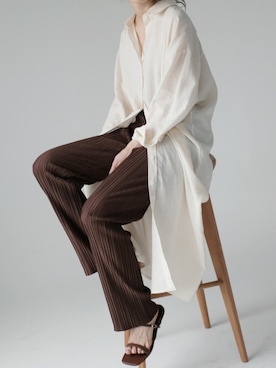 「ISOOK（アイスー）のアイテム（パンツ）」を使った、ISOOKさん（レディース・163cm）の春コーディネート