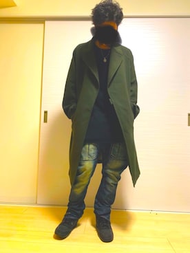 「PPFM（ピーピーエフエム）のアイテム（パンツ）」を使った、reeenさん（メンズ・181cm）の秋コーディネート