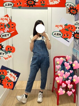 「GAP（ギャップ）のアイテム（オールインワン・サロペット）」を使った、鳕鱼烩饭さん（レディース・172cm）の春コーディネート