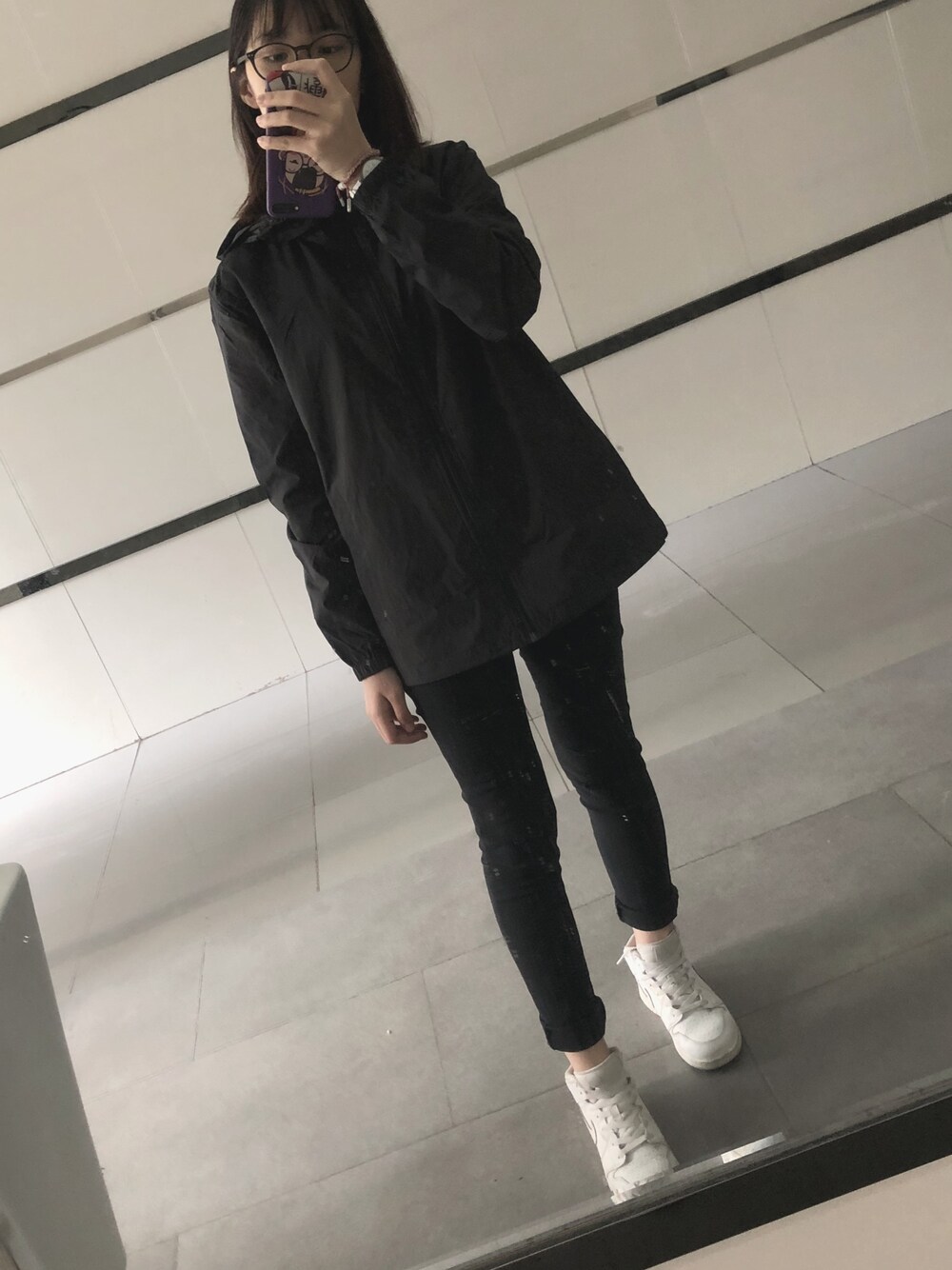 「SPAOのアイテム（マウンテンパーカー、ブラック系）」を使った、Katrina_さん（レディース・161cm）の秋コーディネートの1枚目の写真