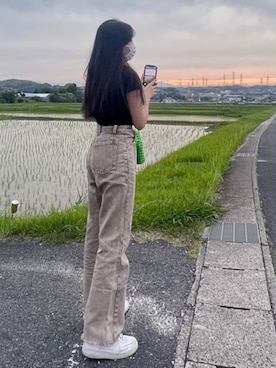 「WC（ダブル シー）のビーズショルダーバッグ（ショルダーバッグ）」を使った、yuka 🌞さん（レディース・157cm）の夏コーディネート