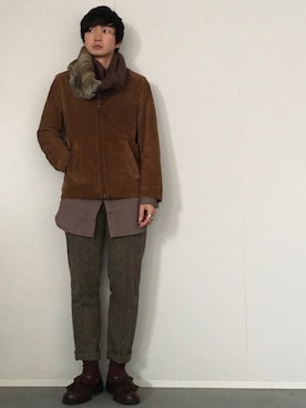 「BANANA REPUBLIC」｜「アイテム（ブルゾン）」を使った、kiriさん（メンズ・165cm）の冬コーディネート