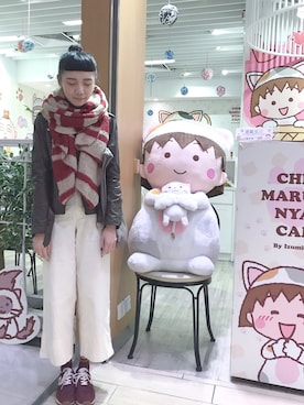 「red」｜「アイテム（その他アウター）」を使った、_lwy_さん（レディース・158cm）の冬コーディネート