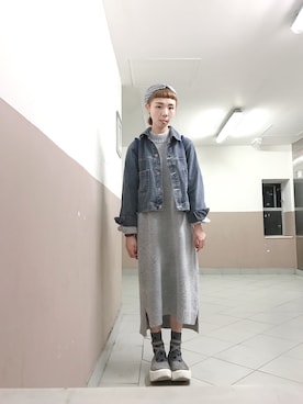 「blue」｜「アイテム（デニムジャケット）」を使った、_lwy_さん（レディース・158cm）の夏コーディネート