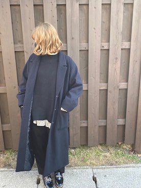 「PAGEBOY（ページボーイ）のアイテム（チェスターコート）」を使った、miiさん（レディース・157cm）の冬コーディネート