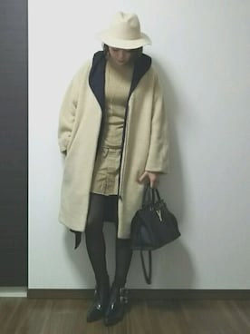 「LOWY（ロヴィ）のアイテム」を使った、marukoさん（レディース・165cm）の冬コーディネート