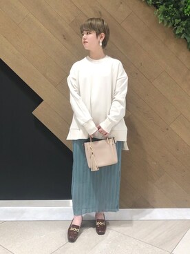 「RODE SKO（ロデスコ）のJUANITA ポケットプチ2WAYトート（トートバッグ）」を使った、あやはむさん（レディース・150cm）の冬コーディネート