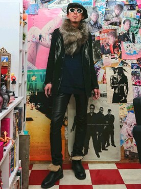 「BACK BONE THE BASIS（バックボーンザベイシス）のアイテム（テーラードジャケット）」を使った、みーやさん（メンズ・181cm）の冬コーディネート