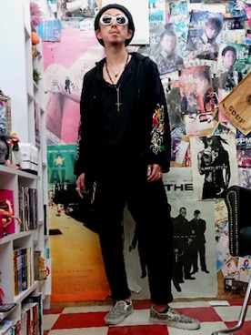 「RUDE GALLERY（ルードギャラリー）のアイテム（ノーカラージャケット）」を使った、みーやさん（メンズ・181cm）の春コーディネート