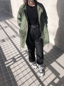 「BEAMS（ビームス）のアイテム（モッズコート）」を使った、megさん（レディース・152cm）の冬コーディネート