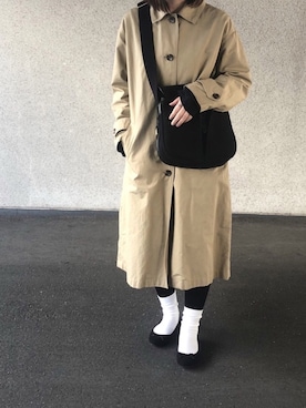 「JOURNAL STANDARD relume（ジャーナルスタンダード　レリューム）のアイテム（ステンカラーコート）」を使った、megさん（レディース・152cm）の冬コーディネート