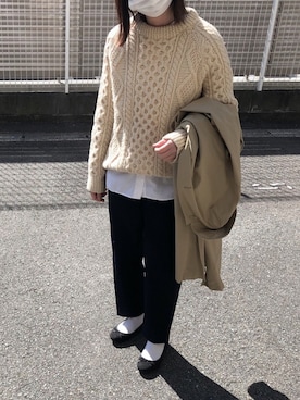 「JOURNAL STANDARD relume（ジャーナルスタンダード　レリューム）のアイテム（ステンカラーコート）」を使った、megさん（レディース・152cm）の冬コーディネート