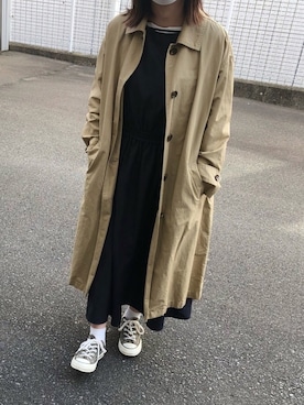 「JOURNAL STANDARD relume（ジャーナルスタンダード　レリューム）のアイテム（ステンカラーコート）」を使った、megさん（レディース・152cm）の春コーディネート