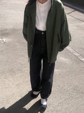 「BEAMS（ビームス）のアイテム（モッズコート）」を使った、megさん（レディース・152cm）の春コーディネート
