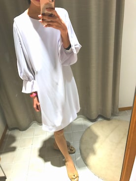 「SNIDEL（スナイデル）のアイテム（One piece dress、ブルー系）」を使った、ゆきさん（レディース・154cm）の冬コーディネート