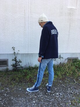 「Rodeo Crowns（ロデオクラウンズ）のアイテム（カーディガン/ボレロ）」を使った、DAICHIさん（メンズ・175cm）の春コーディネート