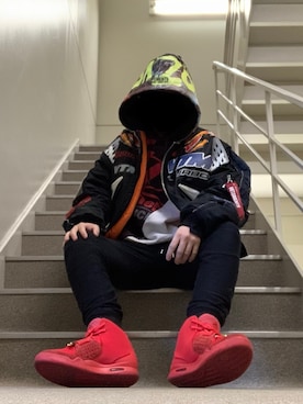 「vetements」｜「アイテム（MA-1）」を使った、ゔゃーさん（メンズ・174cm）の冬コーディネート