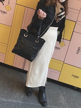 「FENDI」｜「アイテム（ダウンジャケット/コート）」を使った、3004mkさん（レディース・156cm）の冬コーディネート