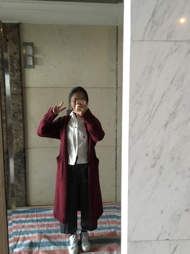 「initial（イニシャル）のアイテム（スラックス）」を使った、suelaineさん（レディース・156cm）の冬コーディネート