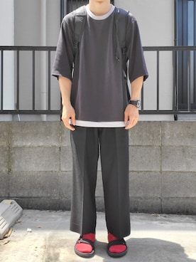 「Tabio（タビオ）のTabio MEN/ メンズ 太リブショートソックス（ソックス/靴下）」を使った、takahiroさん（メンズ・163cm）の春コーディネート