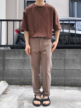 「YARD PLUS（ヤードプリュス）のアイテム（スラックス）」を使った、takahiroさん（メンズ・163cm）の夏コーディネート
