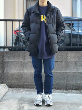 「RAGEBLUE（レイジブルー）のアイテム（ダウンジャケット/コート）」を使った、takahiroさん（メンズ・163cm）の冬コーディネート