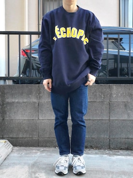 「is-ness（イズネス）のアイテム（スウェット）」を使った、takahiroさん（メンズ・163cm）の冬コーディネート