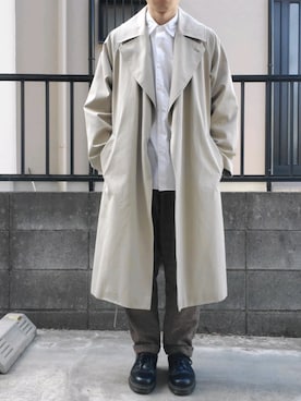 「春めきシューズ」｜「アイテム（トレンチコート）」を使った、takahiroさん（メンズ・163cm）の春コーディネート