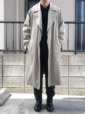 「レースアップシューズ」｜「アイテム（トレンチコート）」を使った、takahiroさん（メンズ・163cm）の春コーディネート