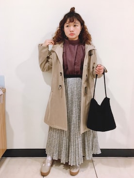 「ehka sopo（エヘカソポ）のアイテム（アクセサリー）」を使った、小許さん（レディース・154cm）の冬コーディネート
