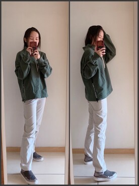 「日系极简」｜「アイテム（スウェット）」を使った、yuyanllさん（レディース・159cm）の冬コーディネート