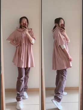 「休闲」｜「アイテム（ワンピース）」を使った、yuyanllさん（レディース・159cm）の春コーディネート