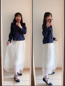 「休闲」｜「アイテム（パンプス）」を使った、yuyanllさん（レディース・159cm）の春コーディネート
