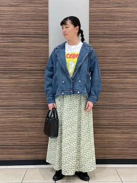 「coenスタッフスタイリング」｜「アイテム（デニムジャケット）」を使った、coen   ありさん（レディース・155cm）の冬コーディネート