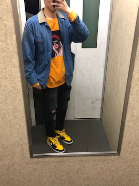 「AZUL（アズール）のアイテム（キャップ）」を使った、70さん（メンズ・183cm）の冬コーディネート