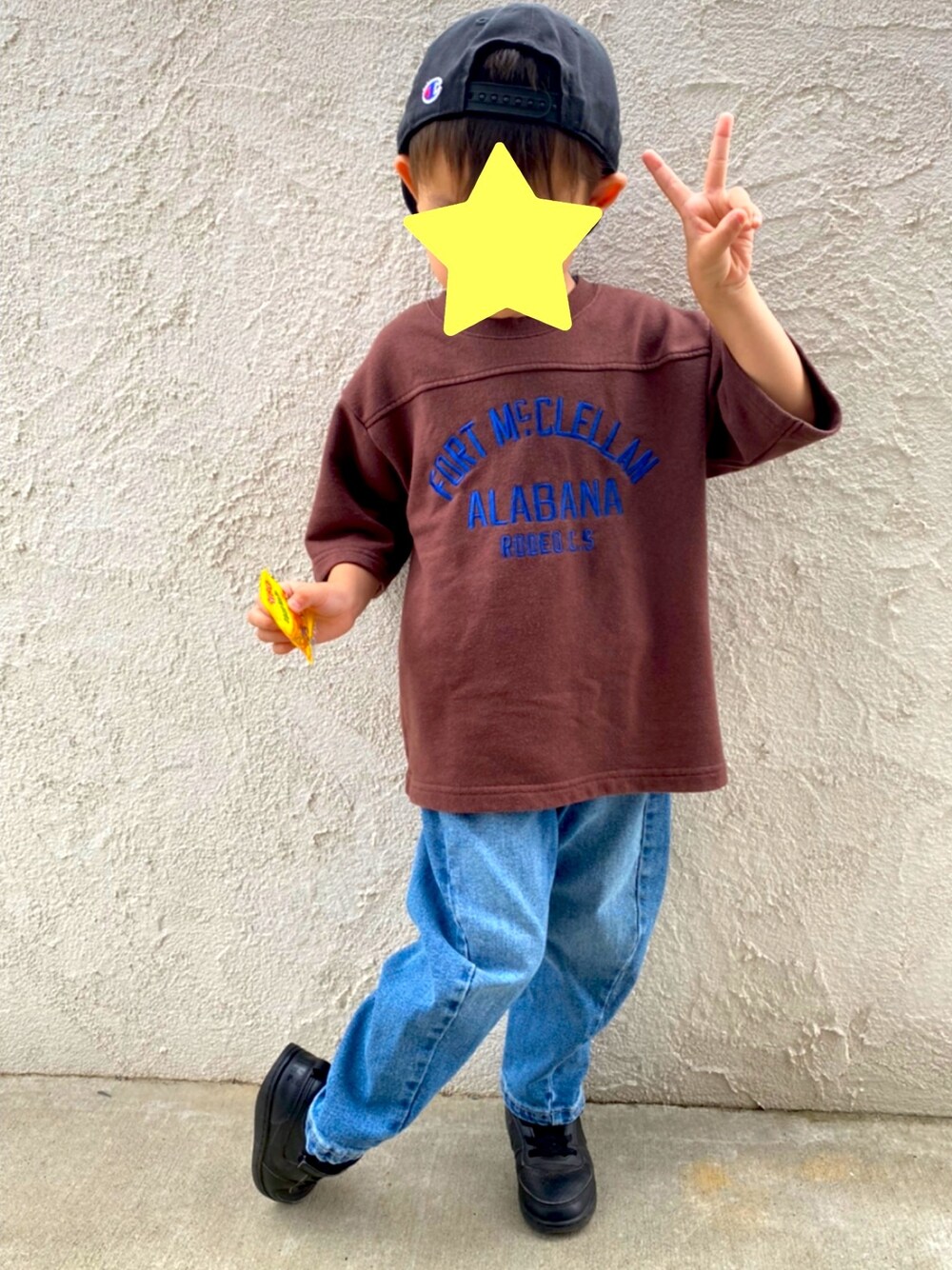 「Rodeo Crownsのアイテム（トップス、ブラウン系）」を使った、S☺︎ma⁑さん（キッズ・100cm）の秋コーディネートの1枚目の写真